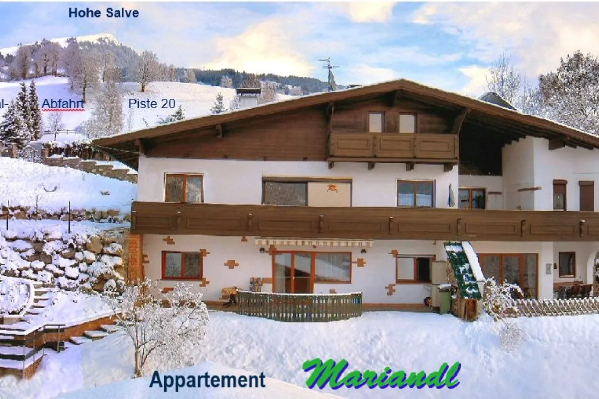 Appartement Mariandl ligt tegen de skipiste
